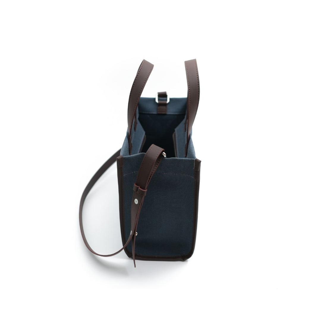 Kanvas Mini Tote Çanta Lacivert