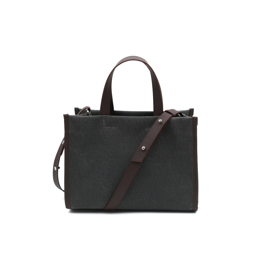 Kanvas Mini Tote Çanta Antrasit