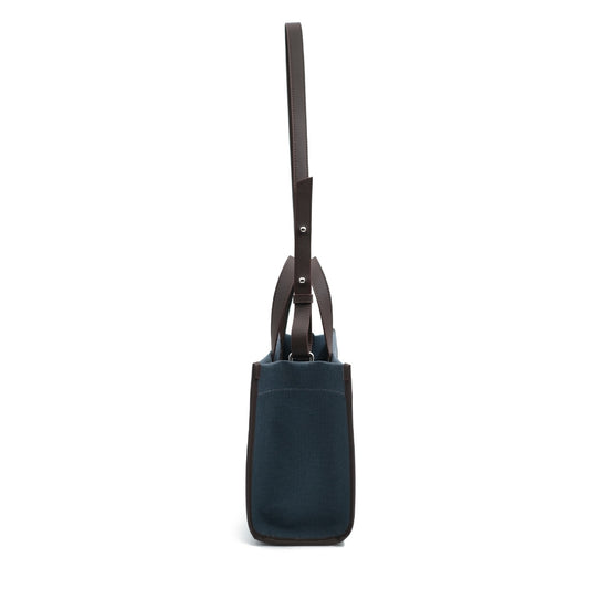 Kanvas Mini Tote Çanta Lacivert