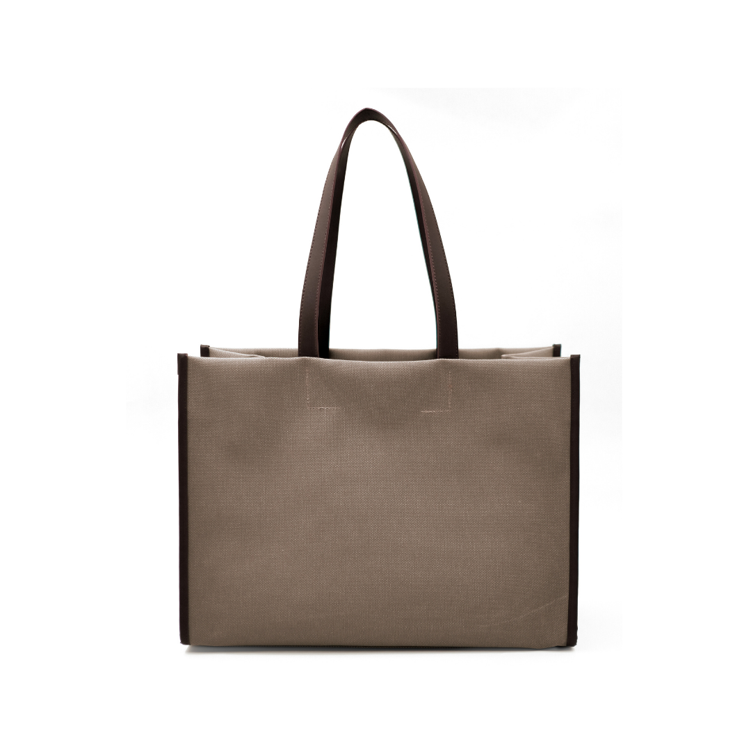 Kanvas Maxi Tote Çanta Kahve